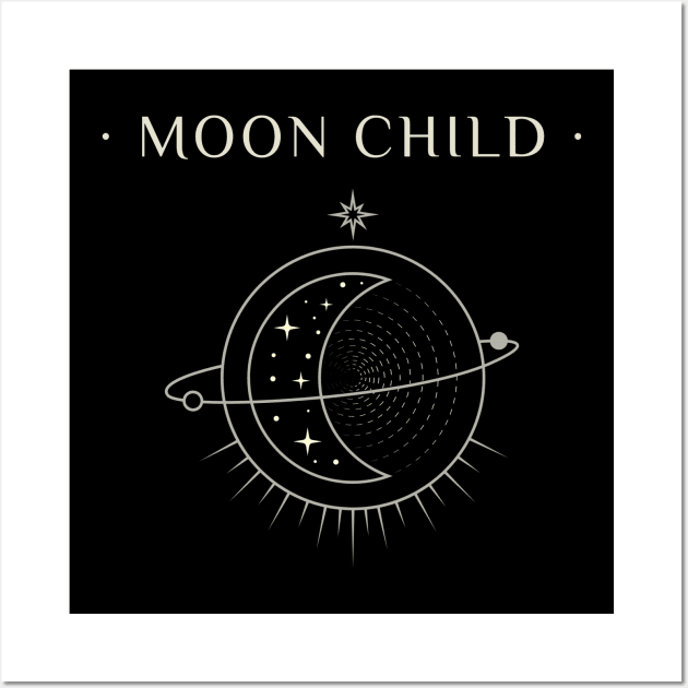 Moon child Astrological Design Wall Art by Ken Adams Store